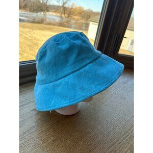 NEW Turquoise Blue Cotton Terrycloth Bucket Hat Vacation Beach Pool Outdoor Sun